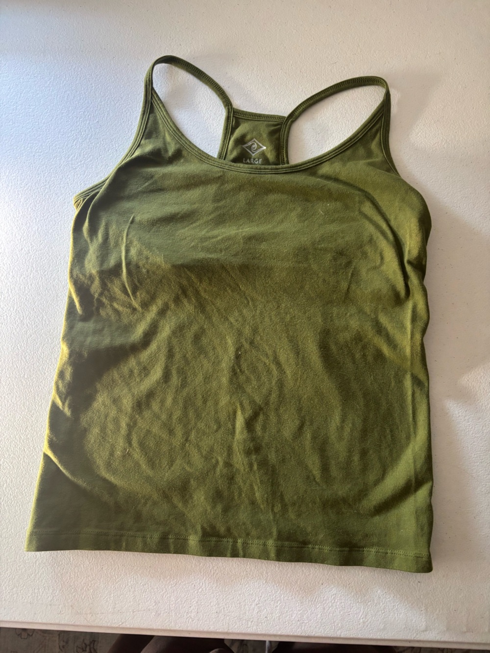 Olive Green Racerback Tank Top Large